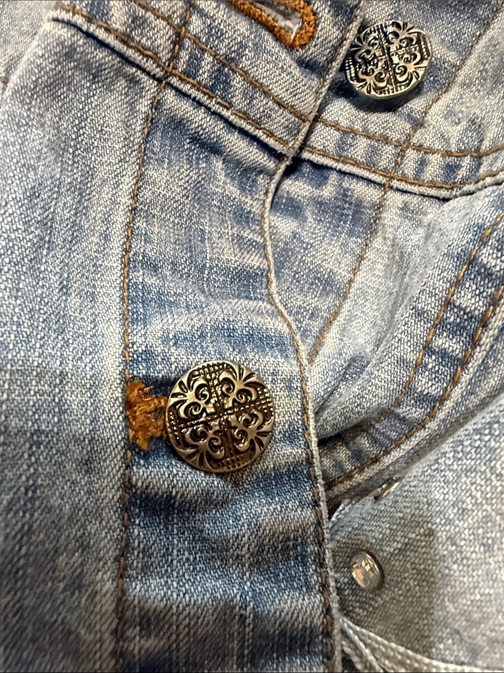 Chico's Light Blue Embroidered Denim Jacket - Picture 10 of 10